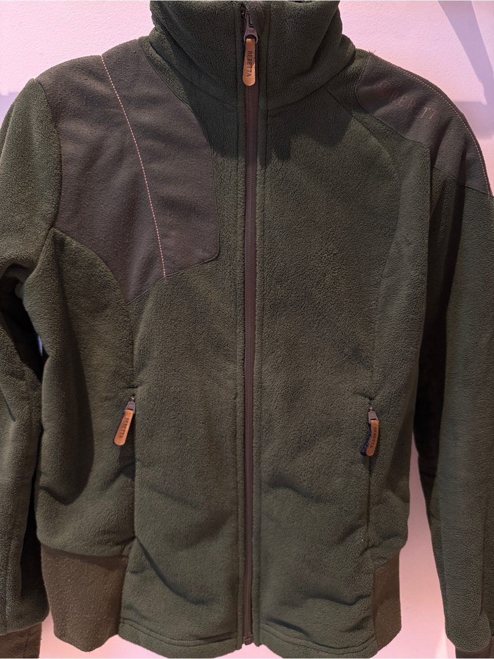 Beretta Olive Green Quilted Shooting Fleece Jacket Full Zip Womens Medium